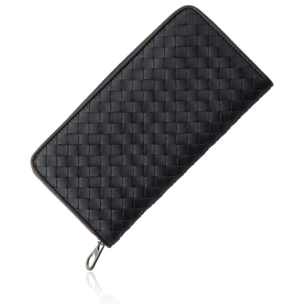 ボッテガ・ヴェネタ ラウンドファスナー長財布 財布 ブラック メンズ BOTTEGA VENETA ...
