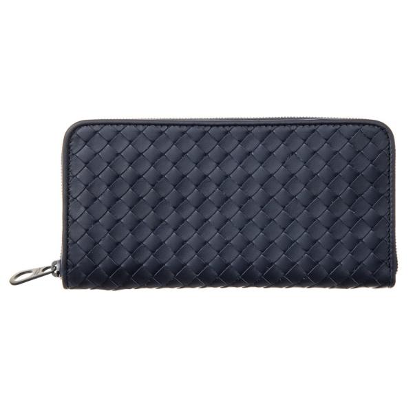 ボッテガ・ヴェネタ ラウンドファスナー長財布 財布 ネイビー メンズ BOTTEGA VENETA ...