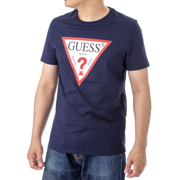 ゲス メンズ Tシャツ M0GI71 I3Z00 G720 ネイビー GUESS 半袖 ネイビー メ...