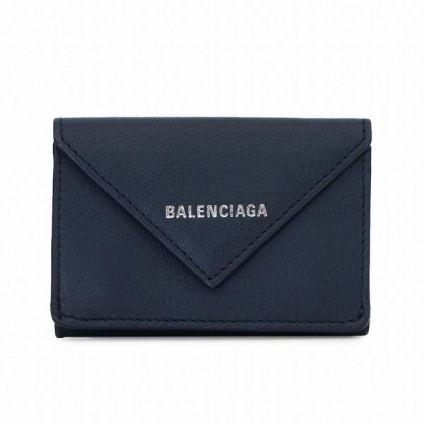 BALENCIAGA バレンシアガ 391446 DLQ0N 4222 三つ折り財布 ネイビーブルー...