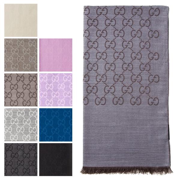GUCCI グッチ マフラー ストール 165904 3G646 メンズ レディース ウール シルク...