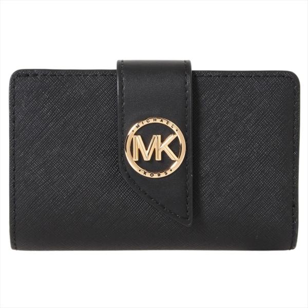 マイケルコース 二つ折り財布 32F1GGRD8L 001 BLACK MICHAEL KORS ポ...