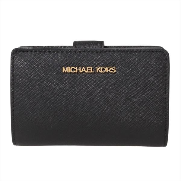 マイケルコースアウトレット 二つ折り財布 35F7GTVF2L BLACK Black MICHAE...