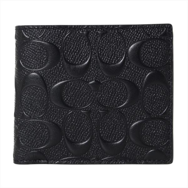 コーチアウトレット 二つ折り財布 75363 BLK Black COACH OUTLET ポイント...