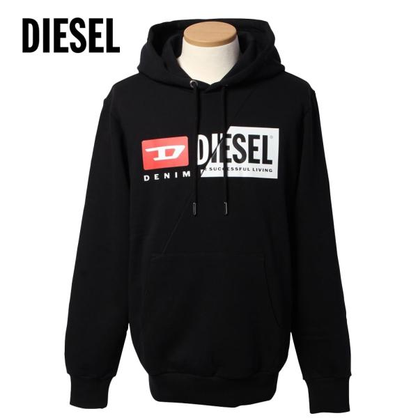 ディーゼル DIESEL A00339 0IAJH 900 パーカー ブラック メンズ スウェットフ...