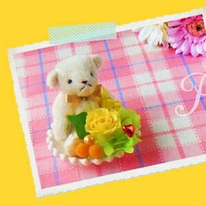 プリザーブドフラワー「バースデーローズベア 6月パール」誕生日プレゼント くま あすつく 記念日 ホ...