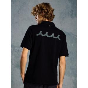 wjk・ダブルジェイケイ/muta コラボレーション cut-off polo S/S(printed)/deep black