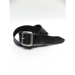 wjk・ダブルジェイケイ/simple leather belt/black x silver