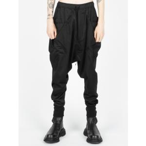 JULIUS・ユリウス/VISCOSE/NYLON STRETCH SATIN TROUSERS4/BLACK｜offside