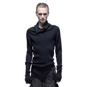 JULIUS・ユリウス/RAYON/WOOL YARN KNIT2/BLACK