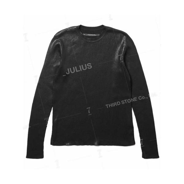 (予約品)8〜9月入荷予定/JULIUS・ユリウス/COTTON YARN KNIT2/BLACK