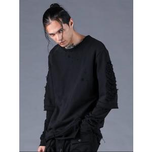 (予約品）9〜10月入荷予定/D.HYGEN・ディーハイゲン/裏毛ショットガンダメージレイヤードTシ...