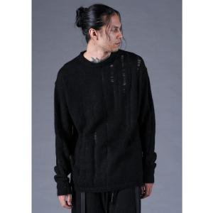 (予約品）8〜9月入荷予定/D.HYGEN・ディーハイゲン/モヘアダメージ編みニットプルオーバー/B...