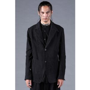 (予約品）1〜3月入荷予定/D.HYGEN・ディーハイゲン/パッチワークジャガードジャケット/BLA...