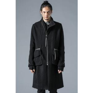 SALE40%OFF/D.HYGEN・ディーハイゲン/ハリスツイードワッシャーハイネックコート/BL...