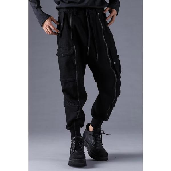 (予約品）1〜2月入荷予定/D.HYGEN・ディーハイゲン/ストレッチデニムパラシュートカーゴジョグ...
