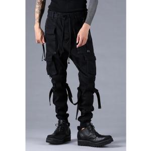 (予約品）1〜3月入荷予定/D.HYGEN・ディーハイゲン/ストレッチデニムボンテージベルトカーゴジ...