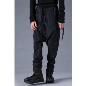 (予約品）8〜9月入荷予定/D.HYGEN・ディーハイゲン/ネップシルクスリムサルエルパンツ/BLA...