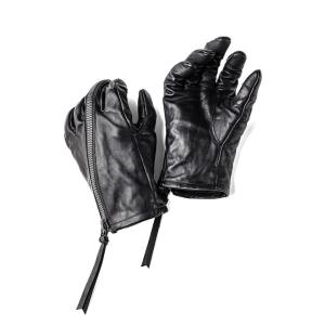 (予約品）9〜10月入荷予定/D.HYGEN・ディーハイゲン/ホースレザーZIPグローブ/BLACK