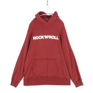 【中古】NUMBER NINE ナンバーナイン 3 L メンズ パーカー フーディー ROCK'N'ROLL 裏起毛なし エンジ 中古B 古着｜ofreco