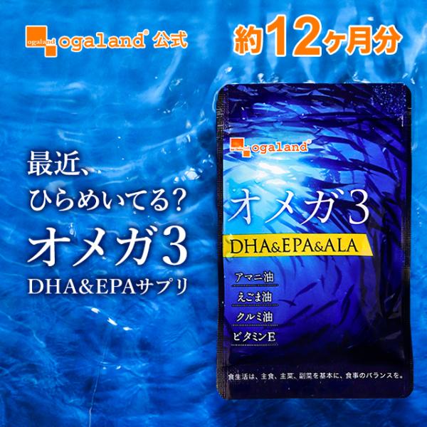 オメガ3（約12ヶ月分）DHA EPA サプリ オメガ3 一年分 必須脂肪酸 α-リノレン酸 サプリ...