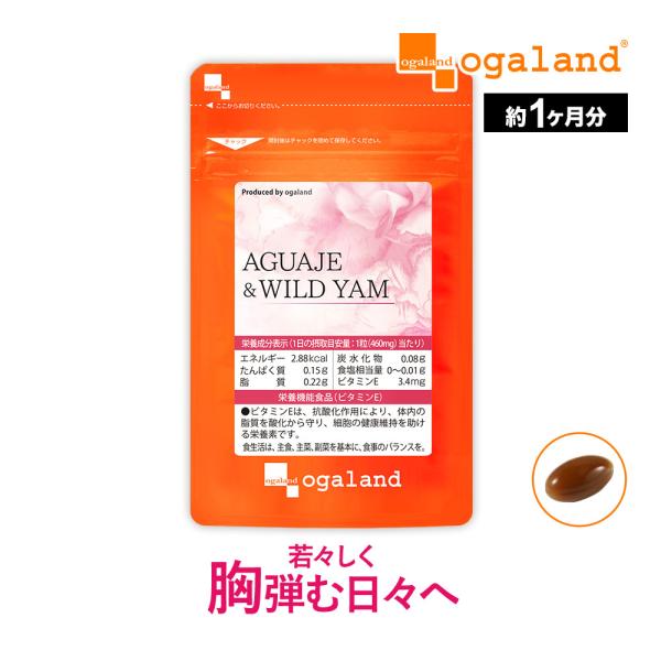 AGUAJE ＆ WILD YAM （約1ヶ月分） サプリ アグアヘエキス ワイルドヤム エラスチン...