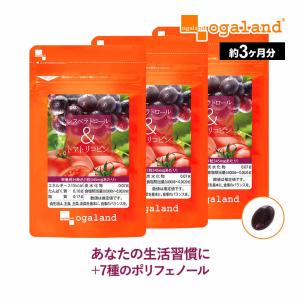 レスベラトロール ＆ トマトリコピン （約3ヶ月分） 賞味期限最短2025年3月末まで リコピン サプリ ポリフェノール サプリメント 健康 ダイエット 美容 カテキン｜オーガランド Yahoo!店