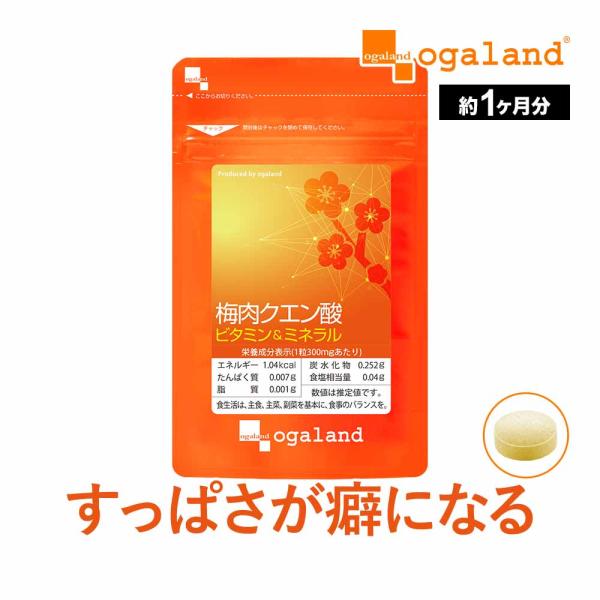 梅肉クエン酸 ビタミン＆ミネラル （約1ヶ月分） サプリ サプリメント クエン酸 ムメフラール 梅肉...