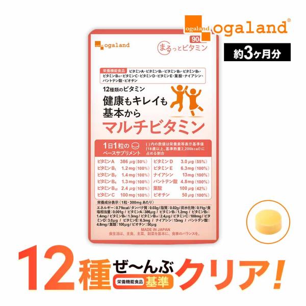 マルチビタミン （約3ヶ月分） ビタミン 栄養機能食品 サプリメント サプリ ビタミンE 葉酸 ビオ...