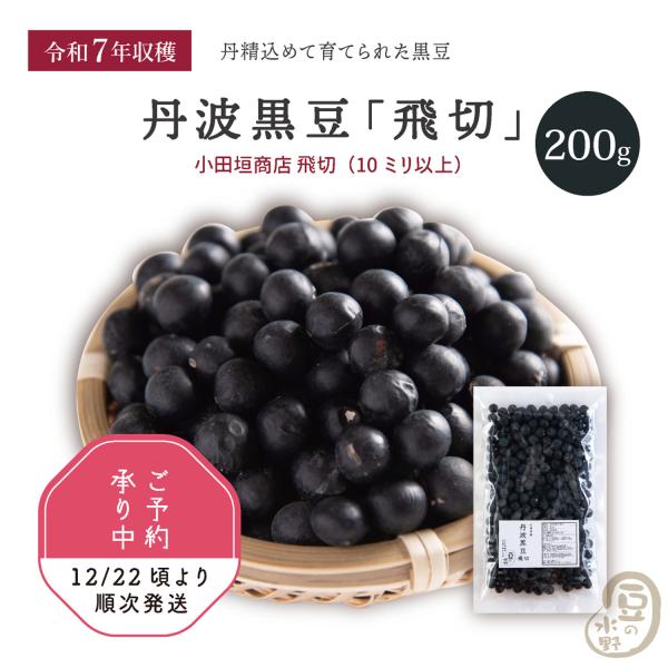 【新豆予約受付中 12/22頃より順次発送】丹波の黒豆 飛切 200グラム 小田垣商店 令和7年収穫...