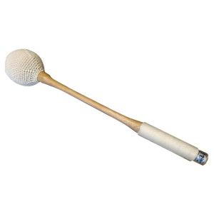 （株）小笠原謹製　持ち手糸巻き付　糸巻き全籐倍11号　木魚バイ　木魚バチ　【本革に木綿糸・手縫い】