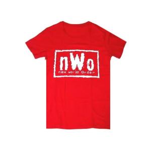 nWo（エヌ ダブリュー オー） プロレス団体 半袖Tシャツ（レッド/白文字）　新日本プロレス/アメリカンプロレス