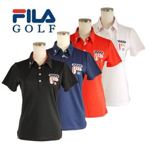 【クリアランスセール】 フィラゴルフ (FILA GOLF) メッシュボーダー 半袖ポロシャツ レディース 2017春夏 2017SSap_SALE｜ogawagolf