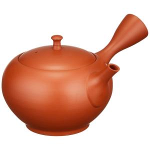 常滑焼 急須 9-153 北龍 17号 朱泥平丸無地急須 300ml セラメッシュ