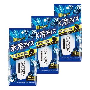 GATSBY(ギャツビー) フェイシャルペーパー アイスタイプ メンズ 洗顔シート 徳用 セット 42枚×3個｜OGAWA shop