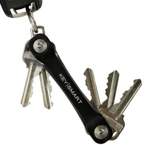 KeySmart Flex - コンパクトなキーホルダー兼キーオーガナイザー (最大8本の鍵を収納可、ブラック)