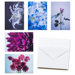 Fragsphere 花のポストカード メッセージカード グリーティングカード 封筒付き 5枚セット ハガキサイズ 10×14.8cm お花｜ogawashop