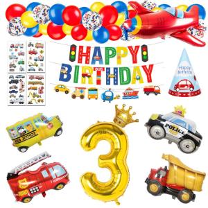 誕生日 飾り付け 男の子、誕生日バルーン 3歳 男の子 誕生日プレゼント 誕生日 風船 車 誕生日 バルーン 飾り｜ogawashop