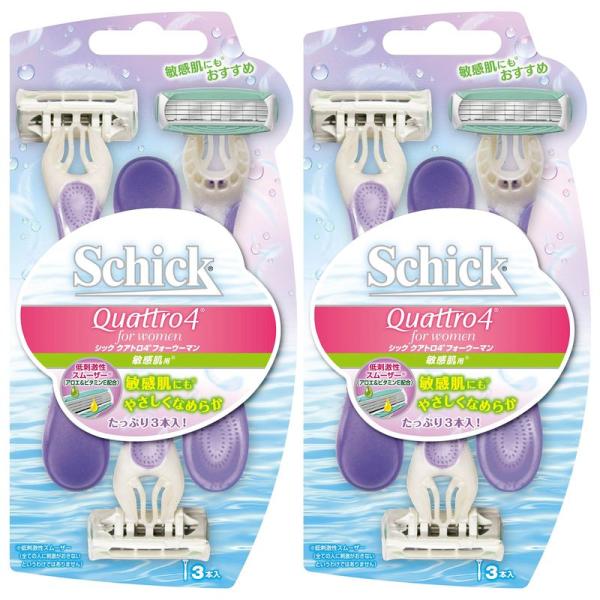 シック Schick ボディ用 クアトロ4 ディスポ フォーウーマン セーフティワイヤー付 敏感肌用...