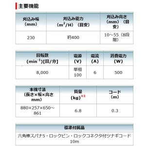 マキタ パワフル500W芝刈機 MLM2301の詳細画像2