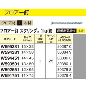 WAKAI フロアー釘 スクリング 14x38...の詳細画像1