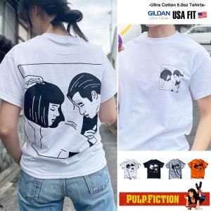 パルプフィクション 「DANCE」「Twist Contest」 PULP FICTION 映画Tシャツ  （レディースモデル）【GILDAN Ultra Cotton 6.0 oz】American fit｜oguoy