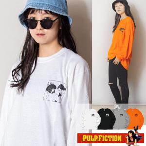 パルプフィクション 「DANCE」「Twist Contest」 PULP FICTION 映画 バックプリント 長袖 Tシャツ ロンT 男女兼用 レディースモデル｜oguoy