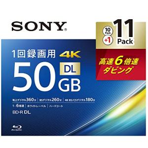 ソニー(SONY) ブルーレイディスク BD-R DL 50GB (1枚あたり地デジ約6時間) 1回録画用 11枚入り 6倍速ダビング対応 ケース付属 11BNR2VMPS6｜oguraya46