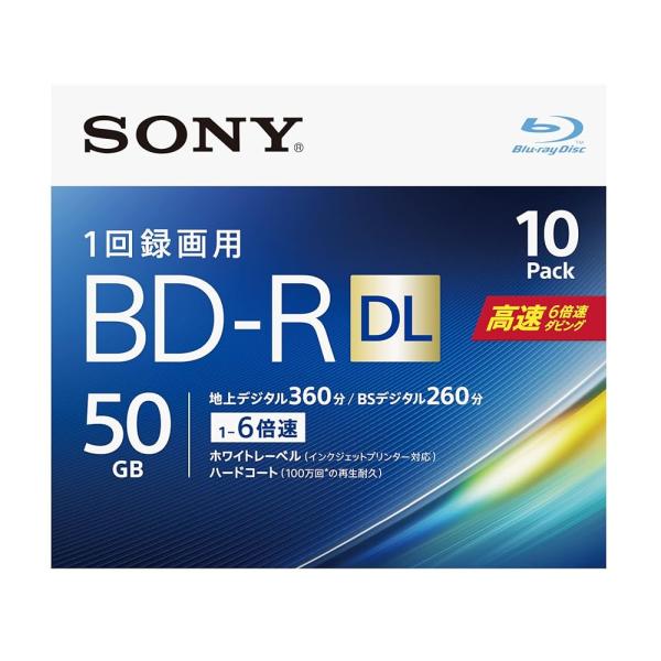 ソニー ビデオ用ブルーレイディスク 10BNR2VJPS6(BD-R 2層:6倍速 10枚パック)