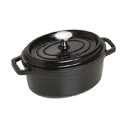 Staub 1101725 Oval Cocotte Oven, 1 quart, Matte Bl...