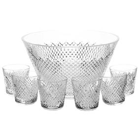 Waterford Crystal Alana Howc パンチボウル 11.8インチ S/6カップ...