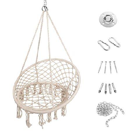 SereneLifeHome Hanging Rope Single Swing Chair, Ha...