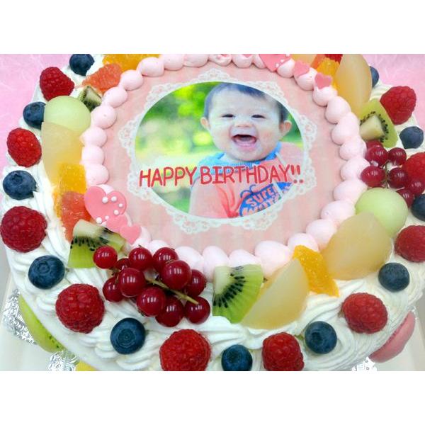 冷凍生クリーム　バースデーケーキ　お誕生日　パーティー　記念日　サプライズ（丸）9号