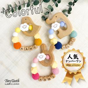 歯固め 名入れ おしゃれ かわいい Tiny Teeth(TM) 「カラフル」